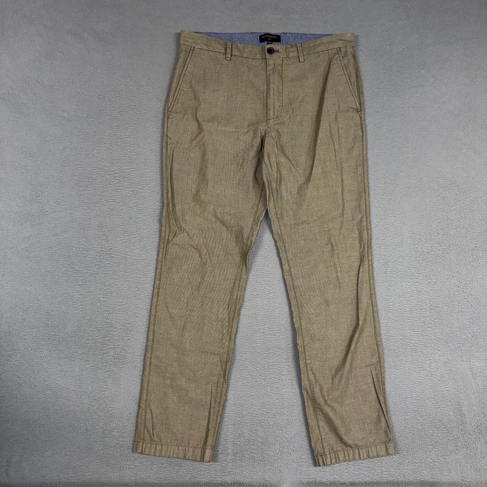Banana Republic Pants Mens 34x32 Brown Aiden Fit Slim Straight Cotton Chino